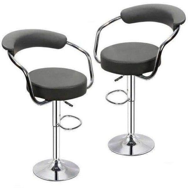 Planet Gates China / black 2pcs Synthetic Leather Swivel Bar Stools Chairs Height Adjustable Pneumatic Stainless Steel Stent Pub Chair Barstools HWC