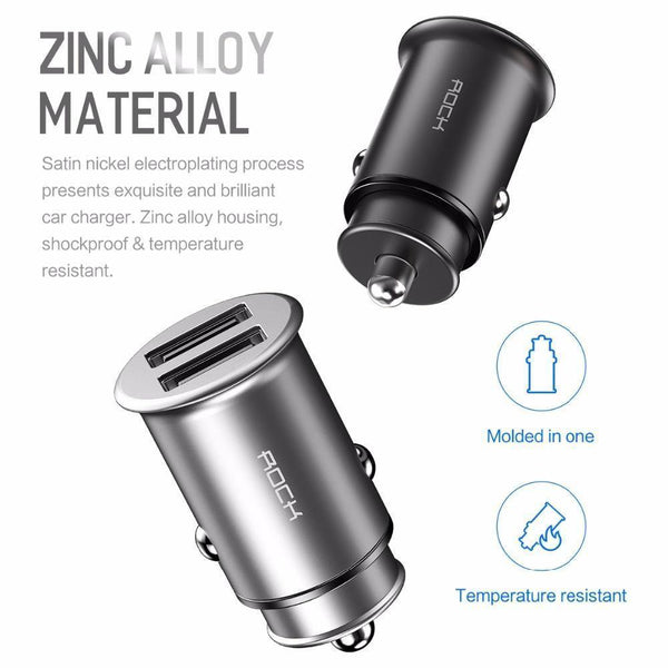 Planet Gates China / Black 4.8A Rock 5V 4.8A Dual USB Car Charger for iPhone Samsung Mobile Phone Fast Car Phone Charger USB Travel Car-Charger Clearance 49%