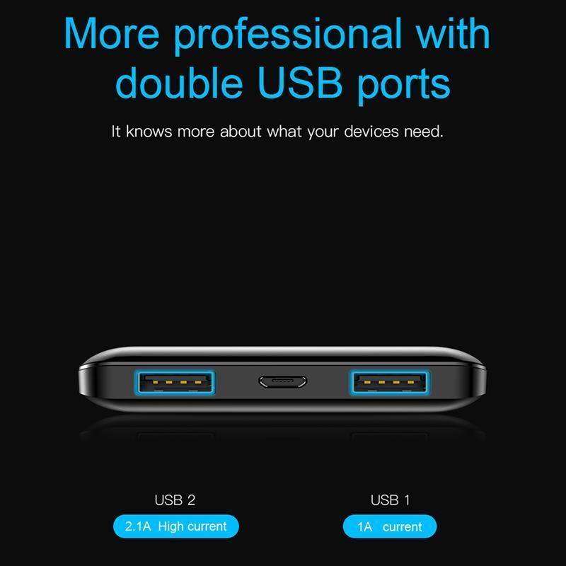 Planet Gates Baseus 10000mAh Power Bank Dual USB LCD Powerbank Slim Poverbank Portable External Battery Pack Charger For Xiaomi Mobile Phone