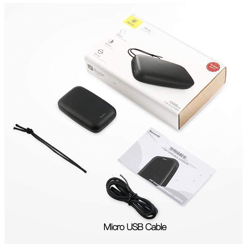 Planet Gates China / Black Baseus 10000mAh Power Bank For iPhone Samsung Mini Portable Poverbank USB Charger Mobile Phone External Battery Pack Powerbank