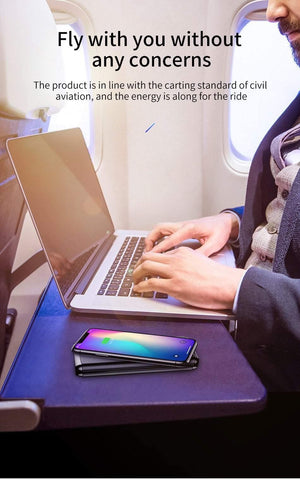 Planet Gates China / Black Baseus 10000mah Quick Charge 3.0 Power Bank Qi Wireless Charger Poverbank For iPhone Xiaomi mi USB C PD Fast Charging Powerbank