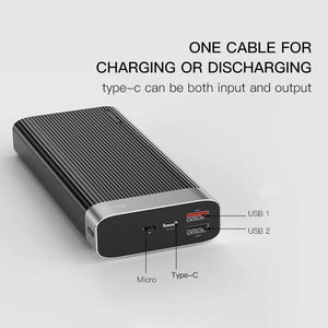 Planet Gates China / Black Baseus 20000mAh Power Bank For iPhone Huawei Powerbank USB Type C PD + Quick Charger 3.0 Fast Charging External Battery Pack