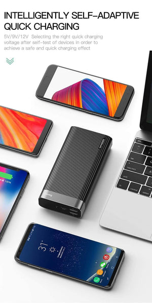 Planet Gates China / Black Baseus 20000mAh Power Bank For iPhone Huawei Powerbank USB Type C PD + Quick Charger 3.0 Fast Charging External Battery Pack