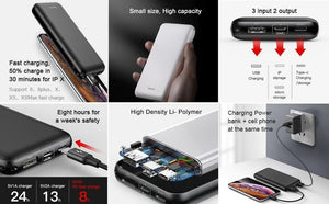 Planet Gates China / Black Baseus 20000mAh Power Bank For iPhone Huawei Xiaomi mi 20000 mAh USB C PD Charging Powerbank External Battery Charger PoverBank