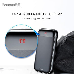 Planet Gates China / Black Baseus 20000mAh Power Bank For iPhone Xiaomi Portable 20000 mAh Powerbank External Battery USB C PD Charging Charger Poverbank