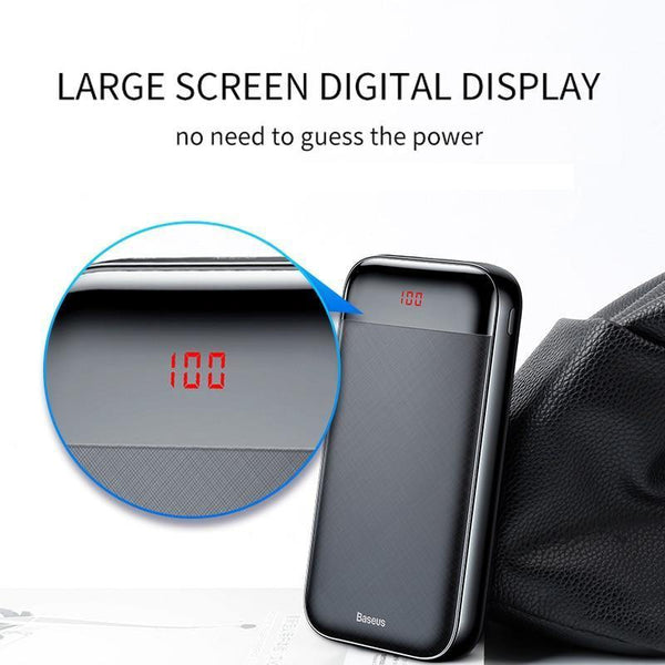 Planet Gates China / Black Baseus 20000mAh Power Bank For iPhone Xiaomi Portable 20000 mAh Powerbank External Battery USB C PD Charging Charger Poverbank