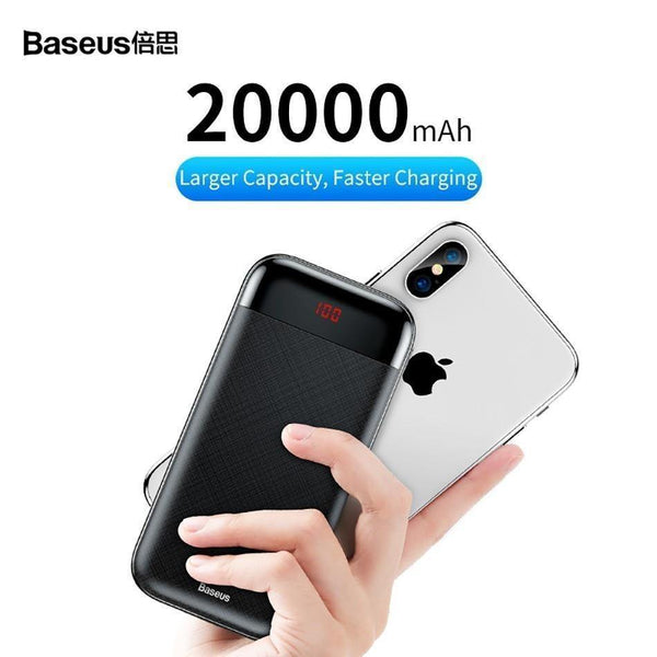 Planet Gates China / Black Baseus 20000mAh Power Bank For iPhone Xiaomi Portable 20000 mAh Powerbank External Battery USB C PD Charging Charger Poverbank