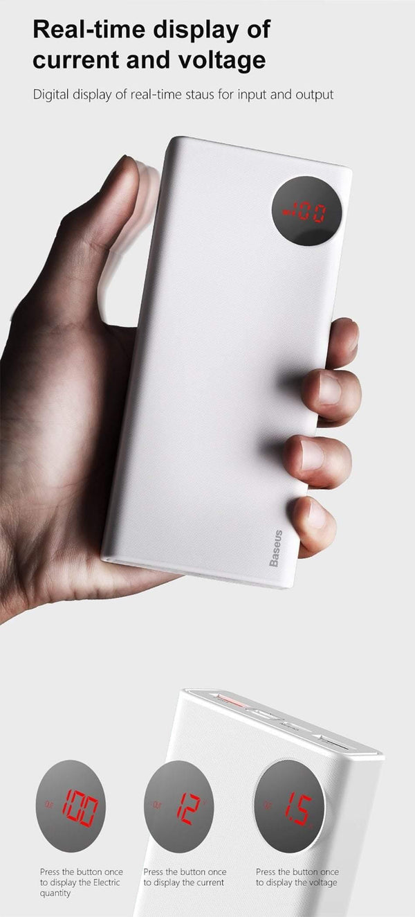 Planet Gates China / Black Baseus 20000mAh Power Bank USB C PD Quick Charge 3.0 20000 mAh Pover Poverbank For Huawei Xiaomi External Battery Pack Powerbank