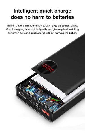 Planet Gates China / Black Baseus 20000mAh Power Bank USB C PD Quick Charge 3.0 20000 mAh Pover Poverbank For Huawei Xiaomi External Battery Pack Powerbank