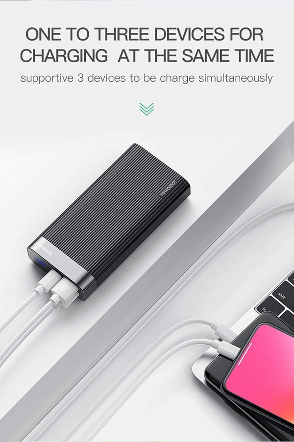 Planet Gates China / Black Baseus 20000mAh Quick Charge 3.0 Power Bank LED Display Dual USB Type C PD Fast Charging External Battery Pack Charger Powerbank
