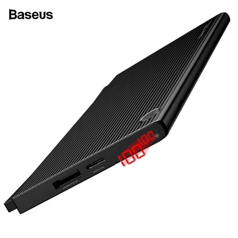 Planet Gates China / Black Baseus Portable 10000mAh Power Bank Dual USB LCD Powerbank Slim External Battery Charger For iPhone X 8 7 Mobile Phone Poverbank