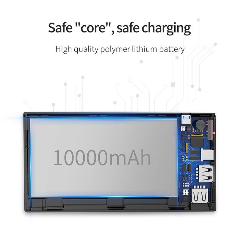 Planet Gates China / Black Baseus Portable 10000mAh Power Bank Dual USB LCD Powerbank Slim External Battery Charger For iPhone X 8 7 Mobile Phone Poverbank