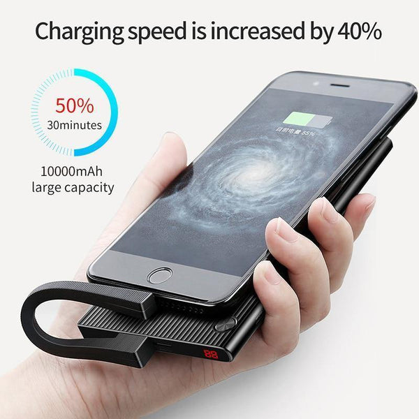 Planet Gates China / Black Baseus Portable 10000mAh Power Bank Dual USB LCD Powerbank Slim External Battery Charger For iPhone X 8 7 Mobile Phone Poverbank