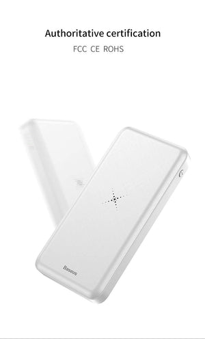 Planet Gates China / Black Baseus Qi Wireless Charger Power Bank 10000mAh 10000 mAh Poverbank External Battery Wireless Charging Powerbank For Mobile Phone