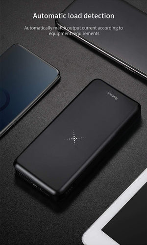 Planet Gates China / Black Baseus Qi Wireless Charger Power Bank 10000mAh 10000 mAh Poverbank External Battery Wireless Charging Powerbank For Mobile Phone