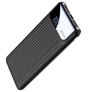 Planet Gates China / Black Baseus Quick Charge 3.0 10000mAh Power Bank LCD 10000 mAh Powerbank External Battery Charger For Mobile Phone Pover Poverbank