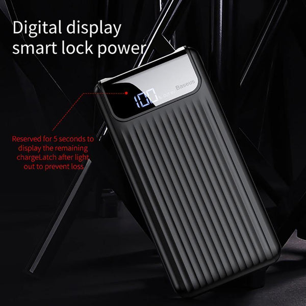 Planet Gates China / Black Baseus Quick Charge 3.0 10000mAh Power Bank LCD 10000 mAh Powerbank External Battery Charger For Mobile Phone Pover Poverbank