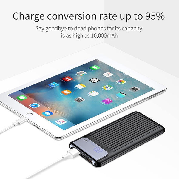 Planet Gates China / Black Baseus Quick Charge 3.0 10000mAh Power Bank LCD 10000 mAh Powerbank External Battery Charger For Mobile Phone Pover Poverbank