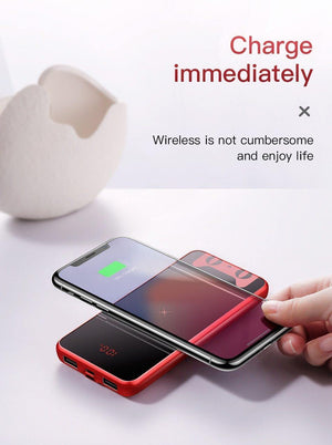 Planet Gates China / Black Baseus Tmall Cat Logo 10000mah Qi Wireless Charger Power Bank For iPhone Xiaomi mi Poverbank External Battery Wireless Powerbank