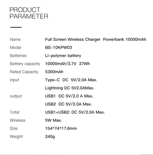 Planet Gates China / Black Baseus Tmall Cat Logo 10000mah Qi Wireless Charger Power Bank For iPhone Xiaomi mi Poverbank External Battery Wireless Powerbank