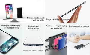 Baseus Ultra Thin Slim 10000mAh Power Bank For iPhone Xiaomi USB C PD Fast Charging Powerbank External Battery Charger Poverbank - Planet Gates