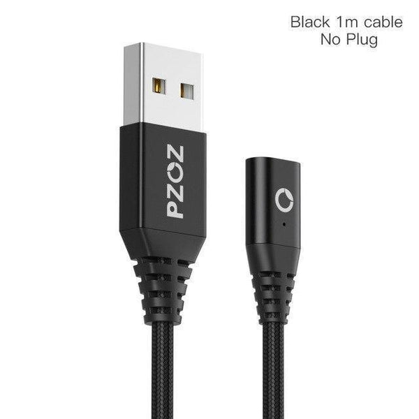 Planet Gates China / Black Cable No Plug / 1m PZOZ Magnetic Cable Fast Charging data Phone LED USB Cables Charger For iphone Xs Max Xr X 8 7 6 plus 6s 5 5s se ipad mini cord