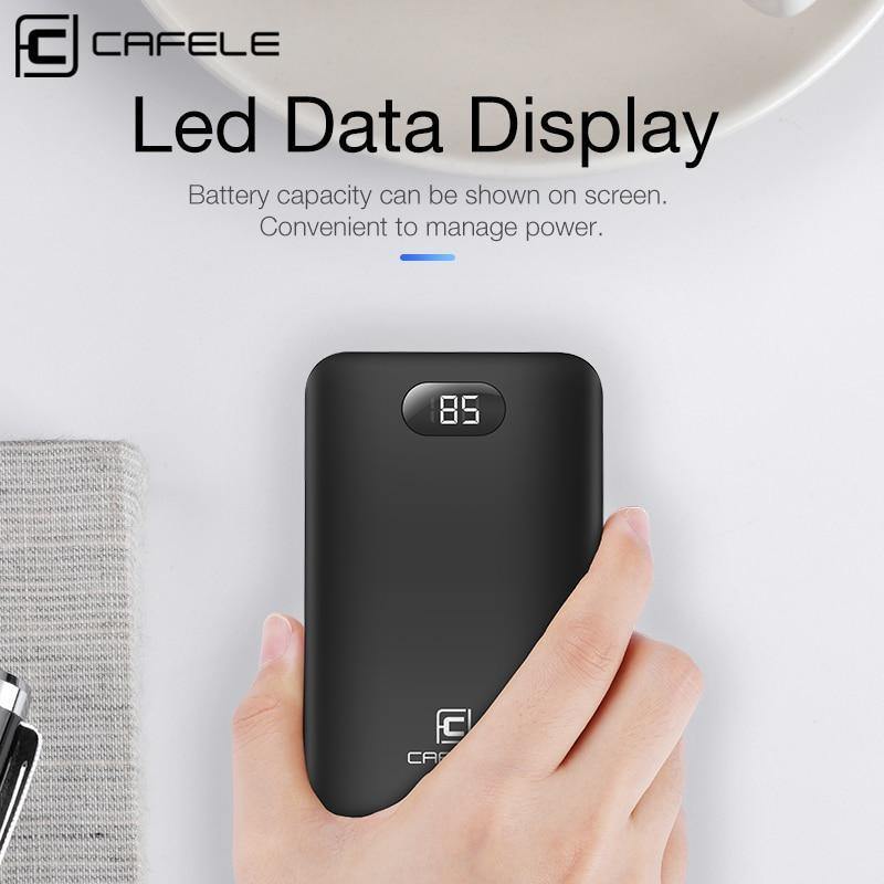 Planet Gates China / black CAFELE 8000mAh Dual USB Power Bank Built-in Output External Battery Charging For iPhone Samsung Huawei Xiaomi LED Display