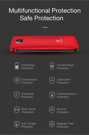 Planet Gates China / black CAFELE 8000mAh Dual USB Power Bank Built-in Output External Battery Charging For iPhone Samsung Huawei Xiaomi LED Display