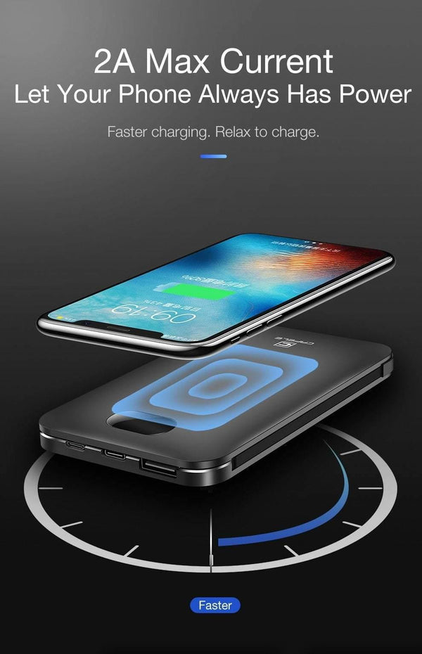 Planet Gates China / black CAFELE 8000mAh Dual USB Power Bank Built-in Output External Battery Charging For iPhone Samsung Huawei Xiaomi LED Display