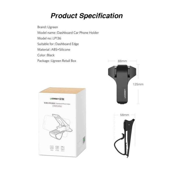 Planet Gates China / Black Dashboard Car Phone Holder for iPhone X Adjustable Clip Mount Holder Mobile Phone Holder Stand for Samsung GPS Car Cradle