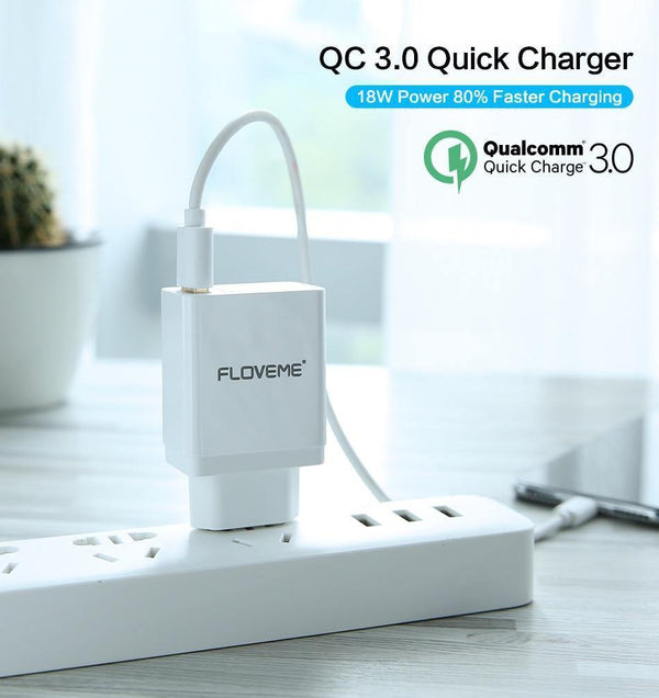 Planet Gates China / Black EU Plug FLOVEME 18W Quick Charge 3.0 USB Charger & QC 2.0 Wall Phone Charger For iPhone Samsung S8 S9 Xiaomi mi 8 Fast Charger For Phone