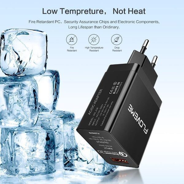 Planet Gates China / Black EU Plug FLOVEME 18W Quick Charge 3.0 USB Charger & QC 2.0 Wall Phone Charger For iPhone Samsung S8 S9 Xiaomi mi 8 Fast Charger For Phone