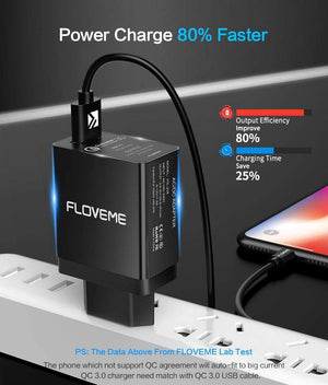 Planet Gates China / Black EU Plug FLOVEME 18W Quick Charge 3.0 USB Charger & QC 2.0 Wall Phone Charger For iPhone Samsung S8 S9 Xiaomi mi 8 Fast Charger For Phone