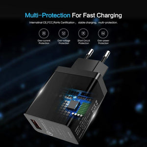 Planet Gates China / Black EU Plug FLOVEME 18W Quick Charge 3.0 USB Charger & QC 2.0 Wall Phone Charger For iPhone Samsung S8 S9 Xiaomi mi 8 Fast Charger For Phone