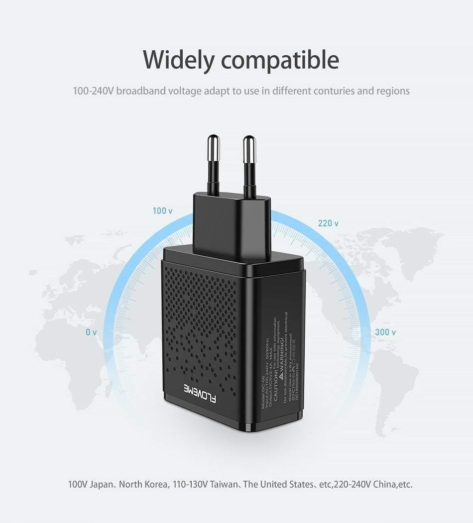 Planet Gates FLOVEME Dual USB Charger for iPhone X 7 8 iPad 5V 2.4A Fast Charging Wall Phone Charger for Xiaomi Huawei Mate 20 Pro EU Adapter