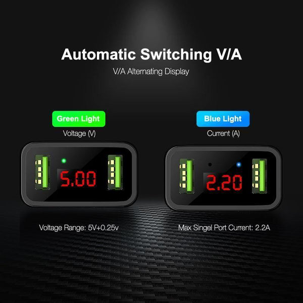 Planet Gates China / Black EU Plug FLOVEME USB Charger 2 Ports LED Display Smart Mobile Phone Charger For iPhone Samsung Xiaomi Tablet Wall Travel Adapter EU Plug