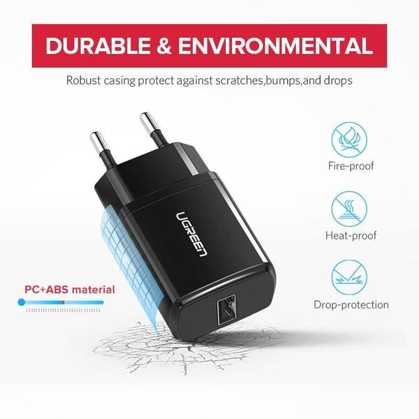 Planet Gates China / Black EU Plug Ugreen 5V 2.1A USB Charger for iPhone X 8 7 iPad Fast Wall Charger EU Adapter for Samsung S9 Xiaomi Mi 8 Mobile Phone Charger