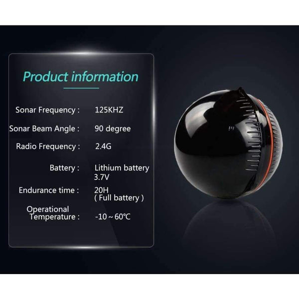 Planet Gates China / Black F3W Portable Sonar Fish Finder Lamp Bluetooth Wireless Sonar For Iphone Fish Lamp 36M/118ft Depth Echo Sounder Sea Fishing