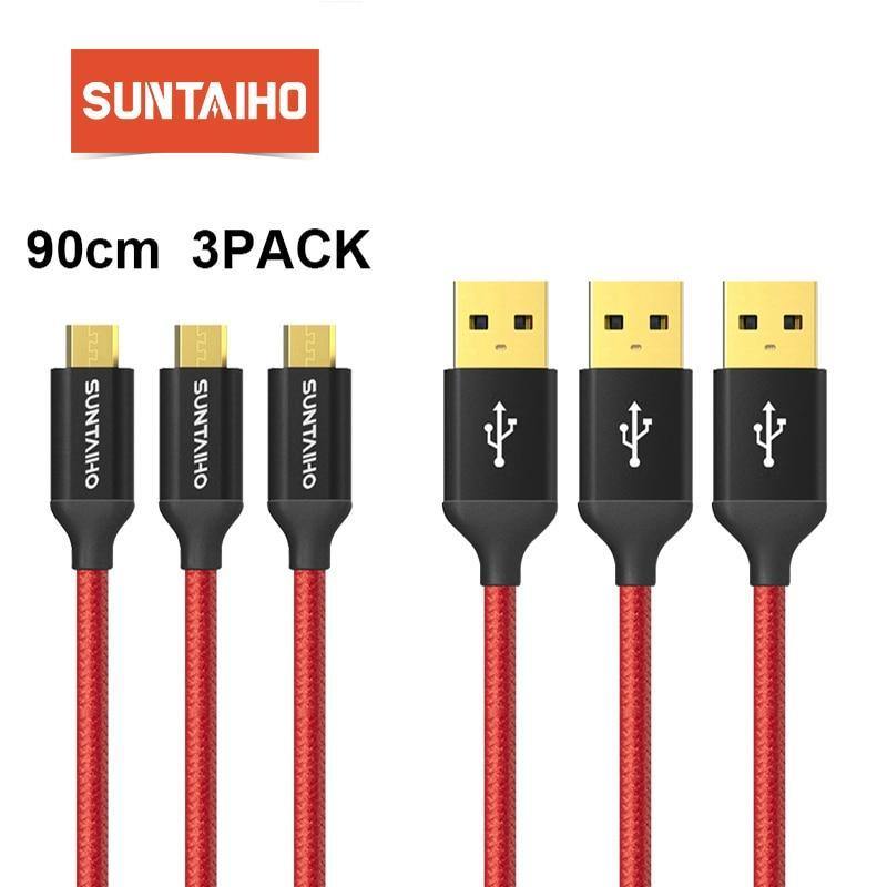 Planet Gates China / Black for Android [3 PACK]Micro USB Cable 5V2.5A Fast Charging Cable Suntaiho Nylon Braid USB Cable Data Charger Cable for Samsung Xiaomi LG Phone
