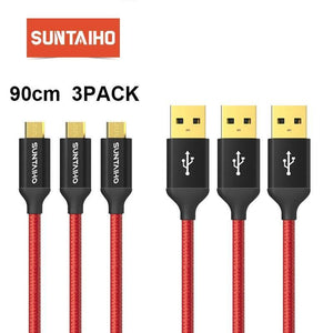 Planet Gates China / Black for Android [3 PACK]Micro USB Cable 5V2.5A Fast Charging Cable Suntaiho Nylon Braid USB Cable Data Charger Cable for Samsung Xiaomi LG Phone