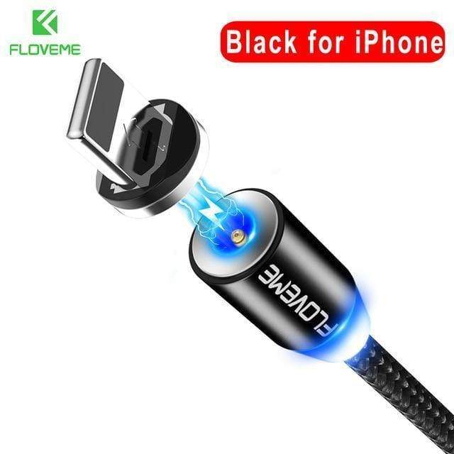 Planet Gates FLOVEME 1M/2M LED Magnetic Cable , Micro USB Cable Type C Magnet Charger 2A Braided Phone Cable for iPhone Xr Xs X Samsung usb c