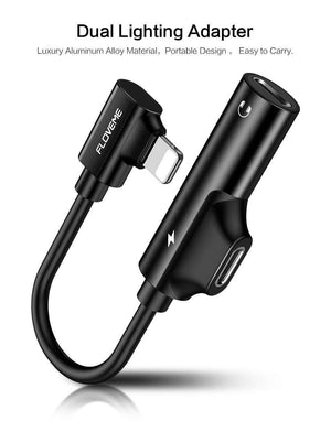 Planet Gates China / Black For Lightning 2 in 1 For Lightning Audio Adapter Charging Converter For iPhone X Xs 7 8 XR Charger Jack Splitter Headphone USB Adapter
