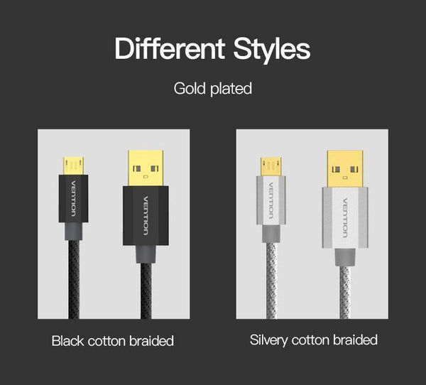 Vention Micro USB Fast Charger Cable USB Data Cable Mobile Phone Cable for Samsung Galaxy S4 HTC LG Android Smartphone Microusb - Planet Gates
