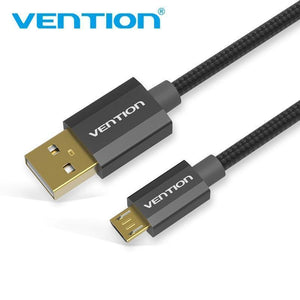 Planet Gates China / Black Gold Plated / 0.5m Vention Micro USB Fast Charger Cable USB Data Cable Mobile Phone Cable for Samsung Galaxy S4 HTC LG Android Smartphone Microusb