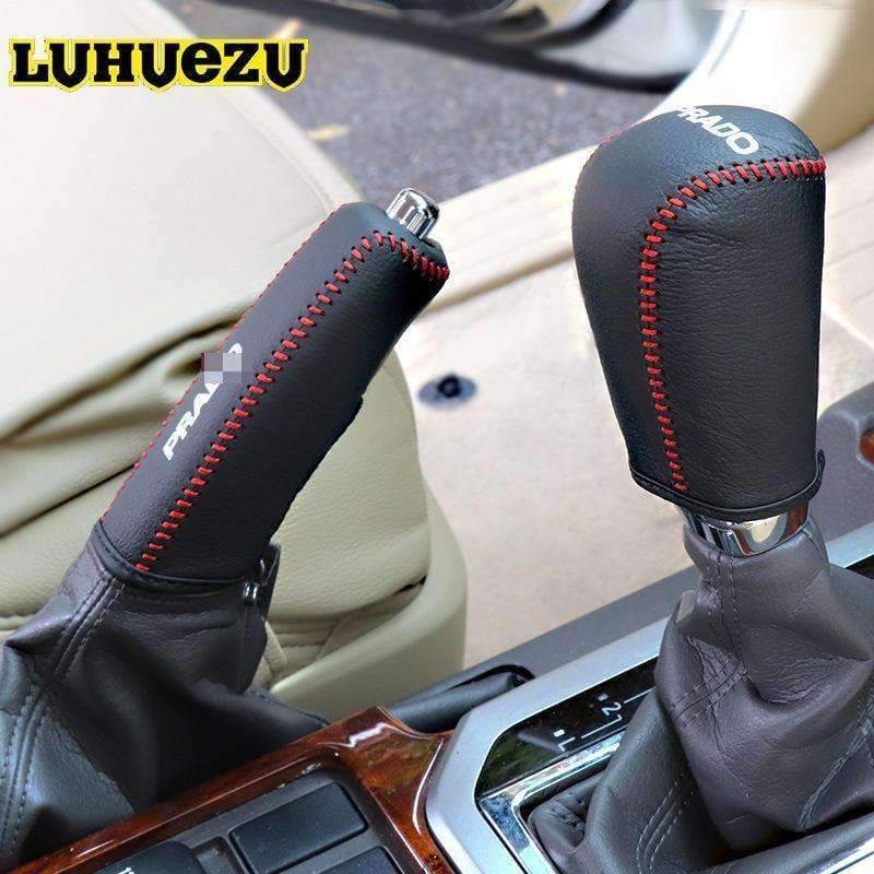 Planet Gates China / Black Hand Sewing Leather Car Gear Shift Knob For Toyota Land Cruiser Prado FJ150 2010 2011 2012 2013 2014 2015 2016 2017 Accessories