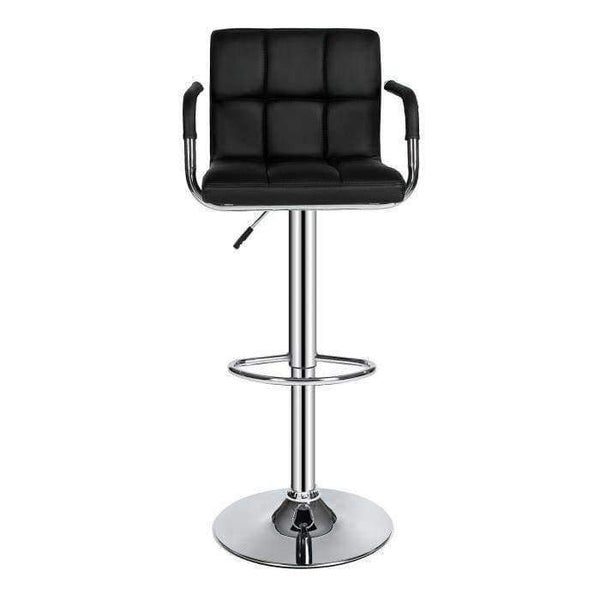 Planet Gates China / black JEOBEST 2Pcs/set Six-grid Cushion Chair Synthetic Leather Swivel Bar Stools Height Adjustable Chairs with Footrest Barstool HWC