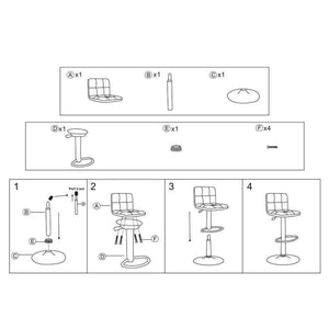 Planet Gates China / Black JEOBEST 2pcs Synthetic Leather Swivel Bar Stools Chairs Height Adjustable Pneumatic Heavy-duty Counter Pub Chair 2 color HWC