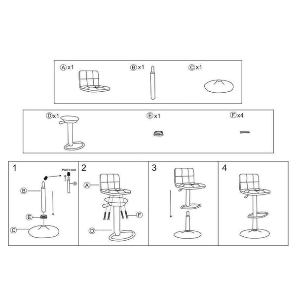 Planet Gates China / Black JEOBEST 2pcs Synthetic Leather Swivel Bar Stools Chairs Height Adjustable Pneumatic Heavy-duty Counter Pub Chair 2 color HWC