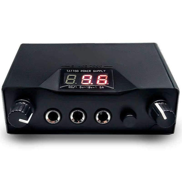 Planet Gates China / Black LCD Tattoo Power Supply Black Dual Digital plastic ABS Tattoo Machine equipment Unit for Liner & Shader Gun EU Plug