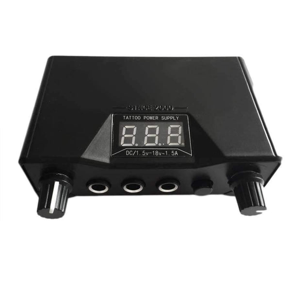 Planet Gates China / Black LCD Tattoo Power Supply Black Dual Digital plastic ABS Tattoo Machine equipment Unit for Liner & Shader Gun EU Plug